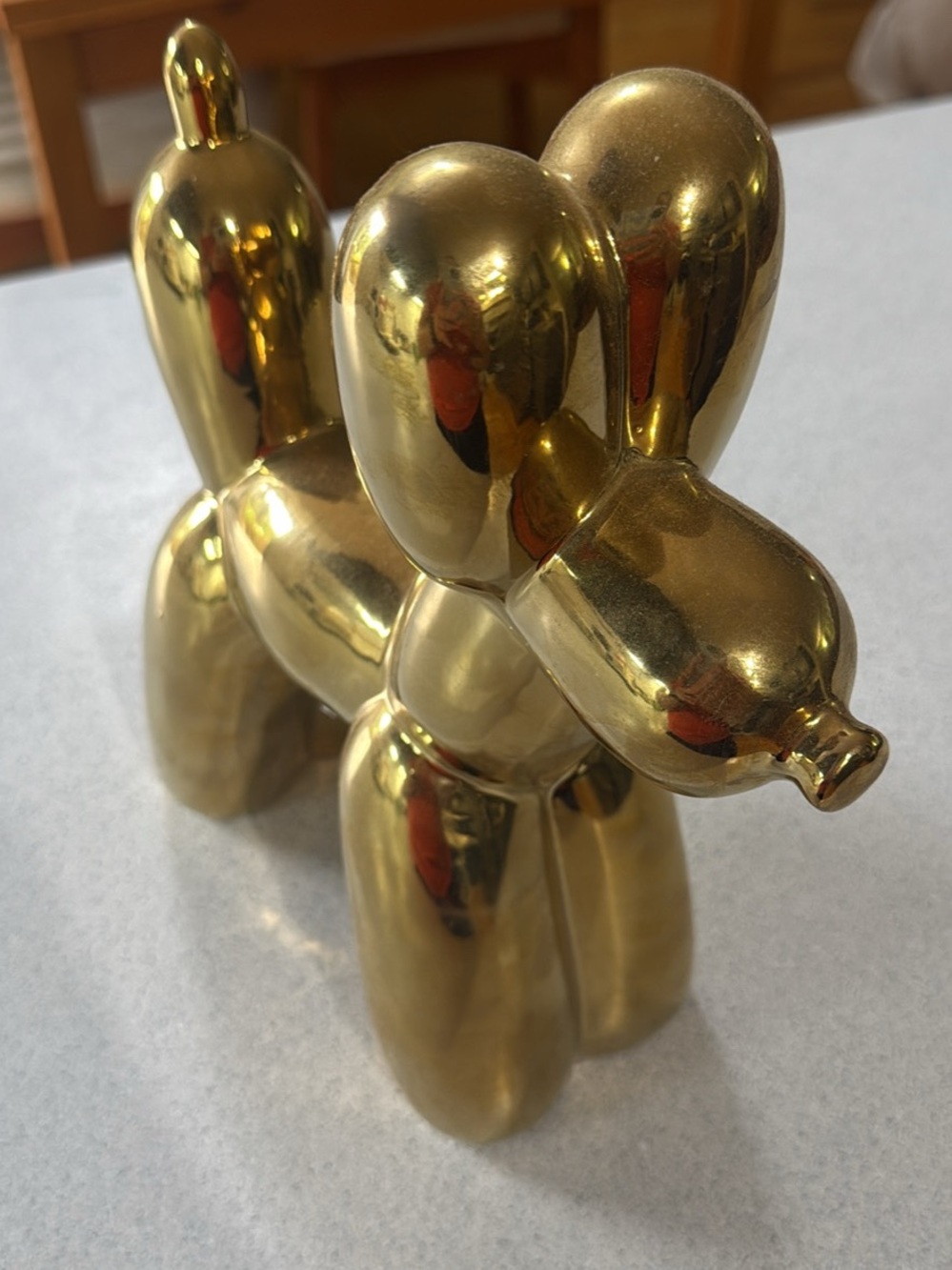 Gold Balloon Dog Figurine - Decorative Sculpture